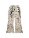 Hellstar Graffiti-print Flared Track Pants In Neutral
