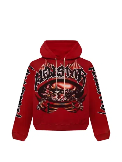 Hellstar Graphic Hooded T-shirt In Red