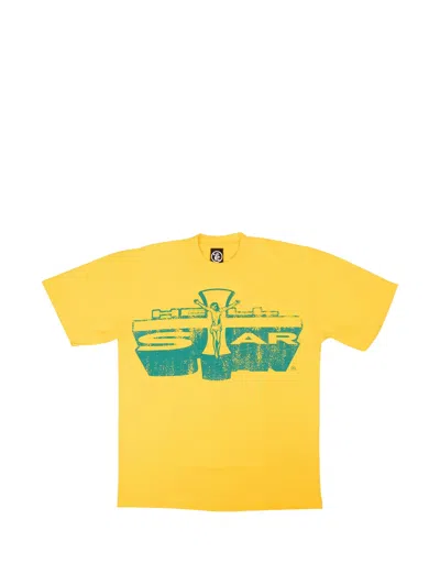 Hellstar Graphic-print Crew-neck T-shirt In Yellow
