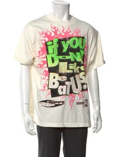 Pre-owned Hellstar Graphic Print Crew Neck T-shirt W/ Tags In White