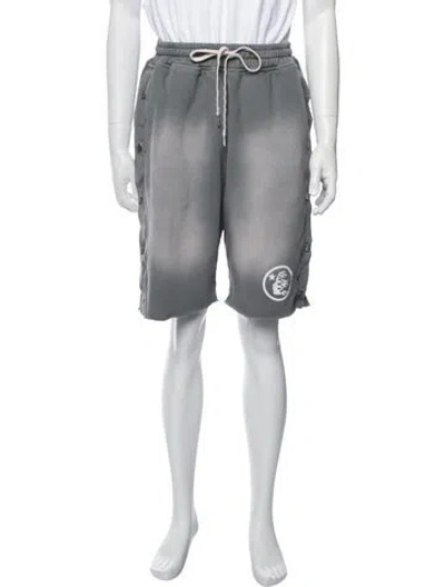 Pre-owned Hellstar Graphic Print Jogger Shorts In Grey