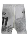 Hellstar Graphic-print Shorts In Gray