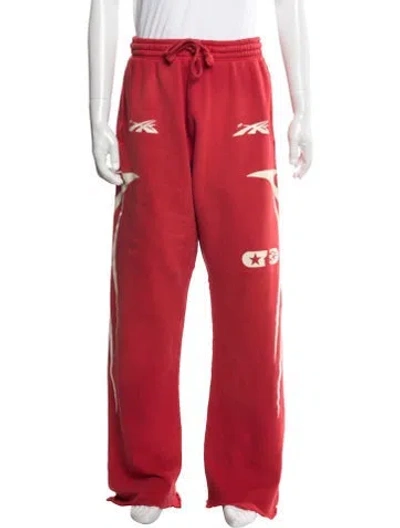 Pre-owned Hellstar Graphic Print Sweatpants In Red
