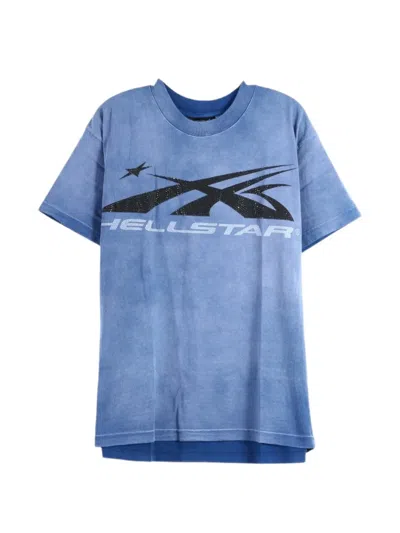 Hellstar Graphic-print Cotton T-shirt In Blue