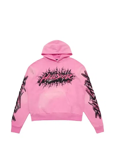 Hellstar Graphic-print Hoodie In Pink