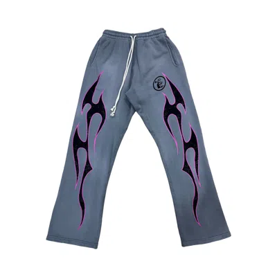 Pre-owned Hellstar Greatest Hits Flame Sweatpants 'grey' | Men's Size M