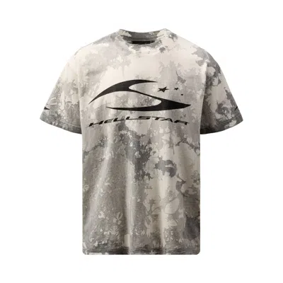 Pre-owned Hellstar H Cursive Logo T-shirt 'grey' | Men's Size Xs In Gray