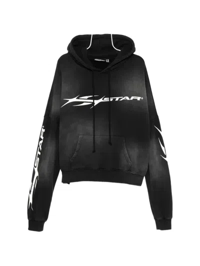 Hellstar Hstar Graphic Print Hoodie In Black