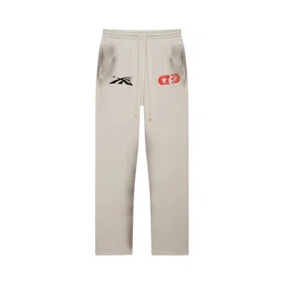 Pre-owned Hellstar If You Dont Like Us Beat Us Sweatpants 'white' In Cream