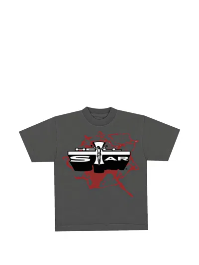 Hellstar Jesus Eemblem T-shirt In Grey