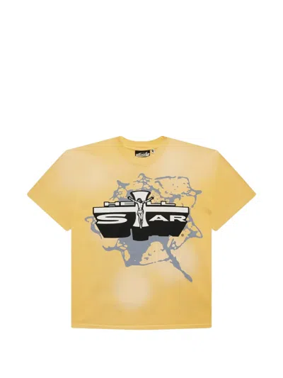 Hellstar Jesus Emblem 2.0 Graphic-print T-shirt In Yellow