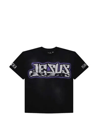 Hellstar Jesus Freak Graphic-print T-shirt In Black