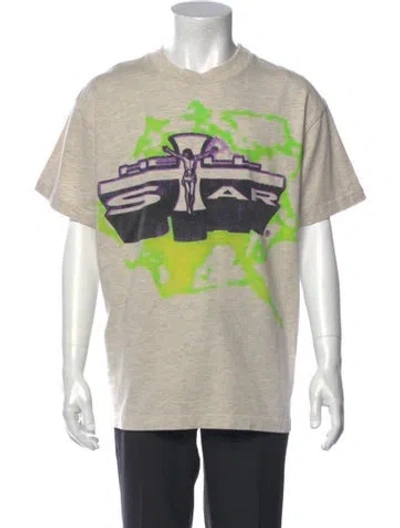 Pre-owned Hellstar Jesus Graphic Print T-shirt In Neutral