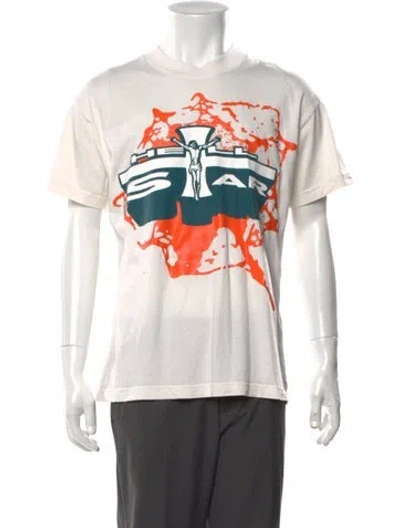 Pre-owned Hellstar Jesus Graphic Print T-shirt In White