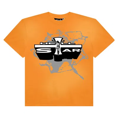 Pre-owned Hellstar Jesus T-shirt 'orange'