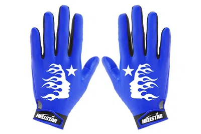 Pre-owned Hellstar Logo Gloves Blue
