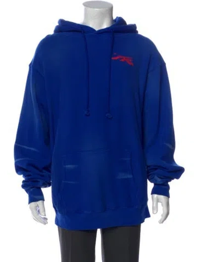 Pre-owned Hellstar Logo Graphic Print Hoodie In Blue