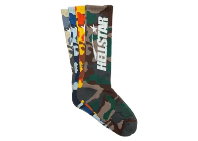 Pre-owned Hellstar Logo Socks (4 Pack) In Camo