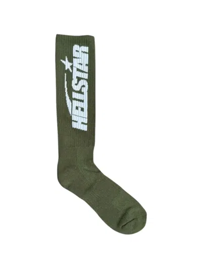 Hellstar Logo Socks In Green