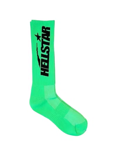 Hellstar Logo Socks In Green
