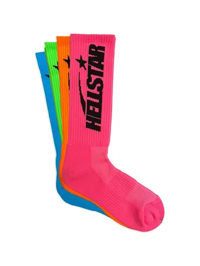 Hellstar Logo Socks (set Of Four) In Multi
