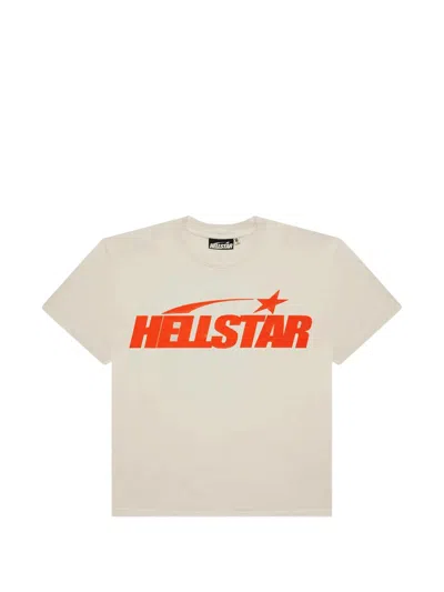 Hellstar Logo-print Cotton T-shirt In Neutrals