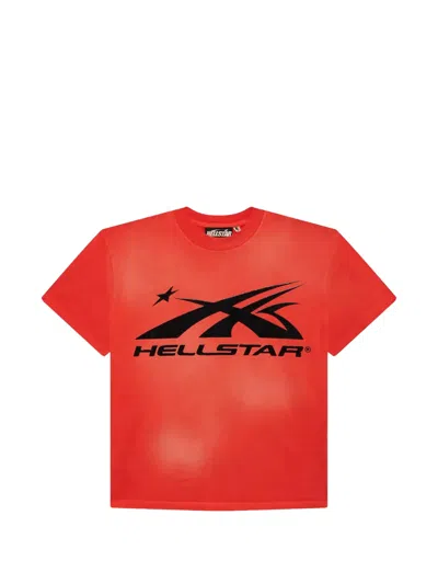 Hellstar Logo-print Cotton T-shirt In Red