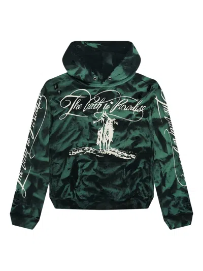 Hellstar Marble Paradise Hoodie In Green