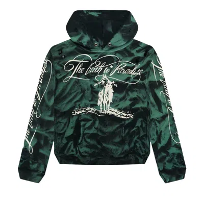Pre-owned Hellstar Marble Paradise Hoodie 'green/black'