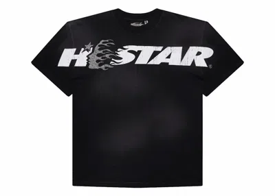 Pre-owned Hellstar Men's  Cartoon Logo Glitter Logo T-shirt In Black