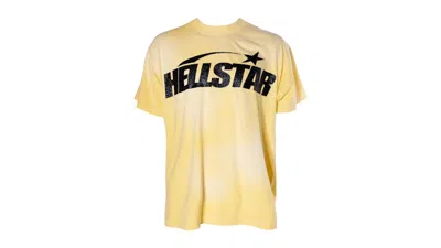 Pre-owned Hellstar Men's  Classic Black Glitter Logo T-shirt In Yellow