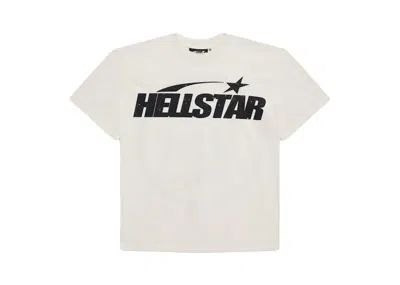 Pre-owned Hellstar Men's  Classic T-shirt In White/black (gel Print)