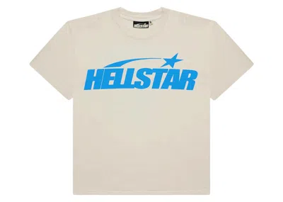 Pre-owned Hellstar Men's  Classic T-shirt (regular Print) In White/blue In Multi