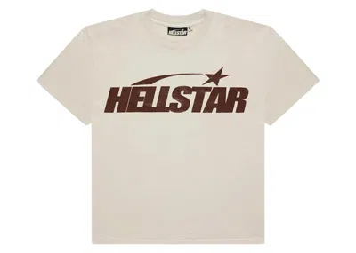 Pre-owned Hellstar Men's  Classic T-shirt (regular Print) In White/brown