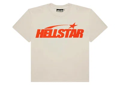 Pre-owned Hellstar Men's  Classic T-shirt (regular Print) In White/orange In Multi