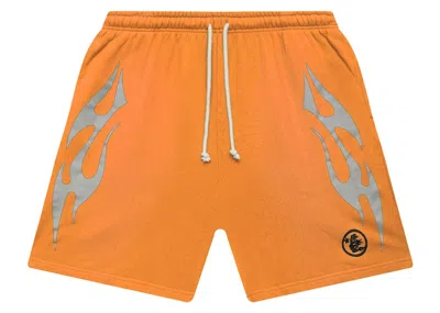 Pre-owned Hellstar Men's  Flame Shorts In Orange