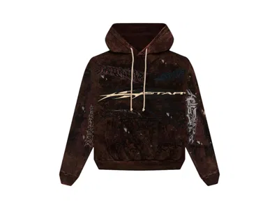 Pre-owned Hellstar Men's  Graffiti Hoodie In Brown