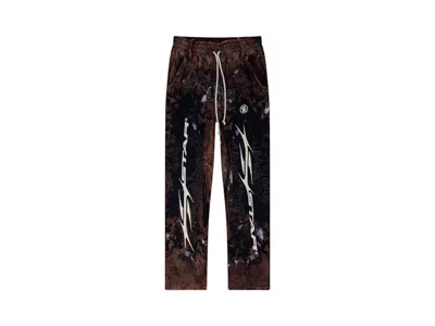 Pre-owned Hellstar Men's  Graffiti Sweatpants In Brown