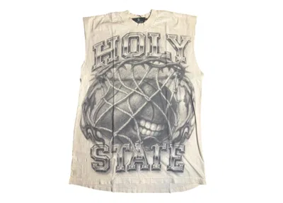 Pre-owned Hellstar Men's  Holy State Sleeveless T-shirt In White