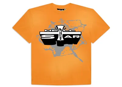 Pre-owned Hellstar Men's  Jesus T-shirt In Orange