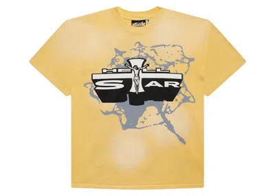 Pre-owned Hellstar Men's  Jesus T-shirt In Yellow