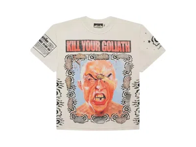 Pre-owned Hellstar Men's  Kill Your Goliath T-shirt In White