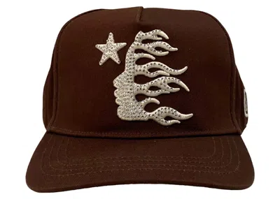 Pre-owned Hellstar Men's  Og Logo Rhinestone Cap In Brown