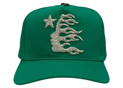 Pre-owned Hellstar Men's  Og Logo Rhinestone Cap In Green