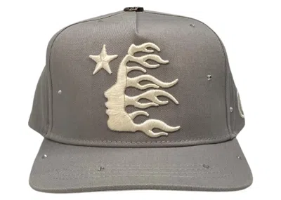 Pre-owned Hellstar Men's  Og Logo Rhinestone Cap In Grey