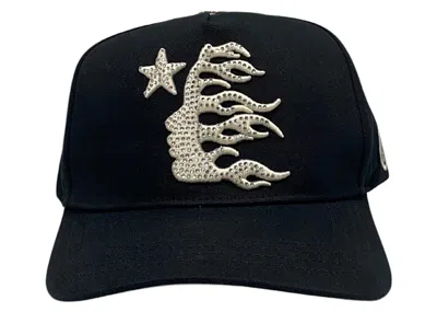 Pre-owned Hellstar Men's  Og Logo Rhinestone Snapback Hat In Black