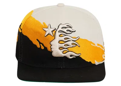 Pre-owned Hellstar Men's  Paintbrush Snapback Hat In Orange/black In Multi