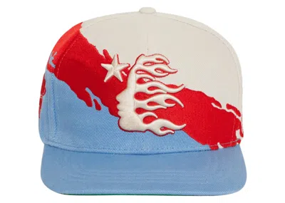 Pre-owned Hellstar Men's  Paintbrush Snapback Hat In Red/blue In Multi