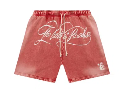 Pre-owned Hellstar Men's  Path To Paradise Shorts In Red