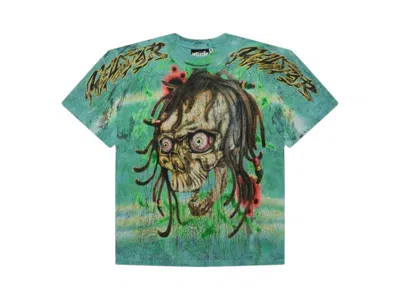 Pre-owned Hellstar Men's  Rasta Skull Tyedye T-shirt In Green